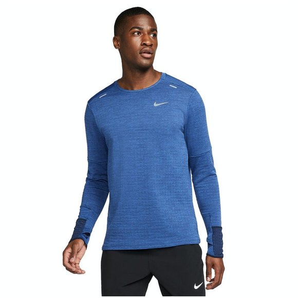 Nike Therma Fit Repel Crew Long Sleeve Running Top Shirt Blue Men's XL - Picture 1 of 11